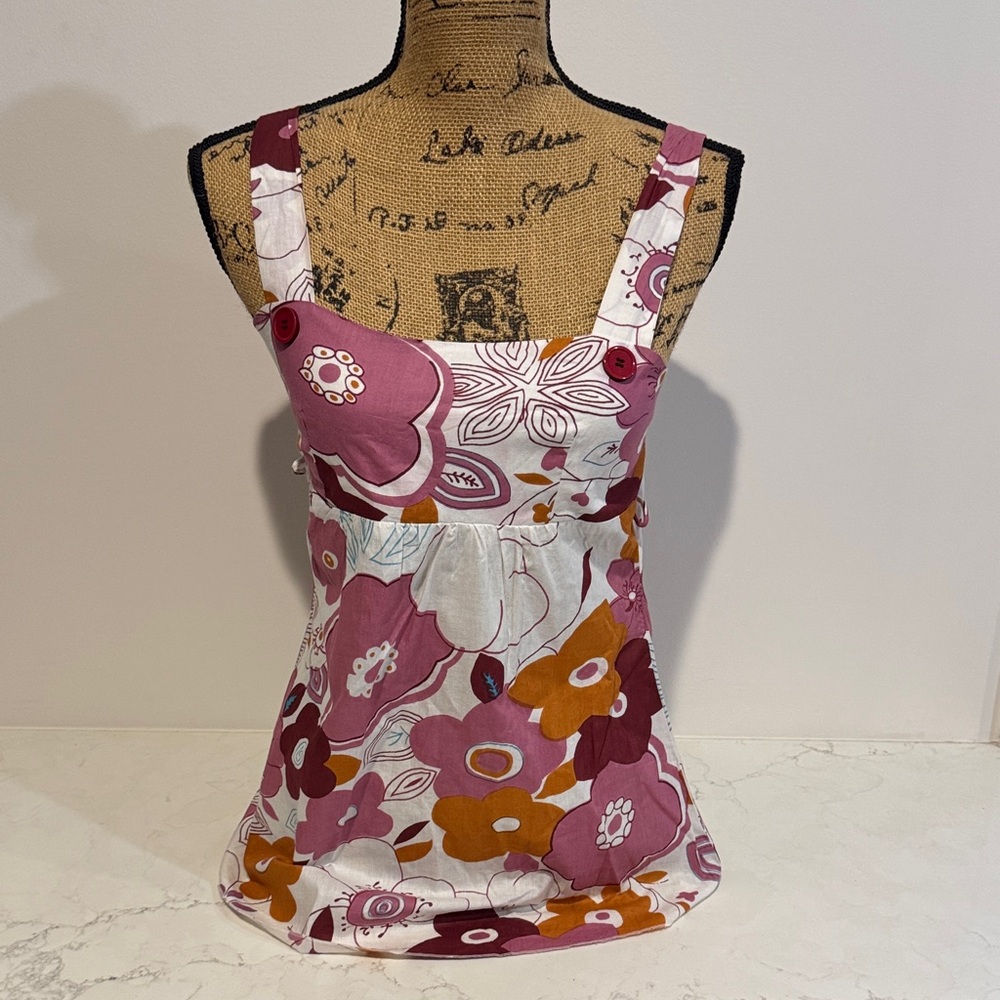 Floral Pink and White Boho Women's Top